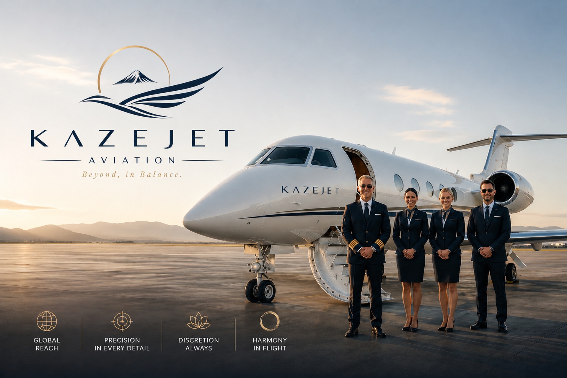 KazeJet private jet above the clouds